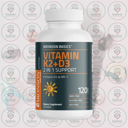 Bronson Basics Vitamin K2+D3 – 125 mcg (5000 IU) D3 & 90 mcg K2 – 120 Tablets in Bangladesh Image 01