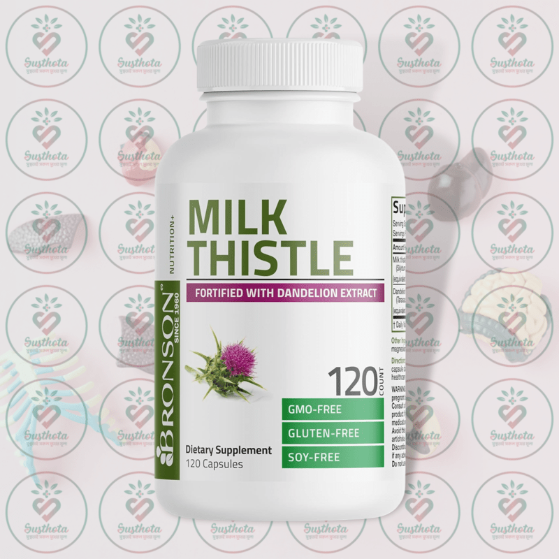 Bronson Milk Thistle Fortified With Dandelion Extract - 120 Capsules In Bangladesh Image 01