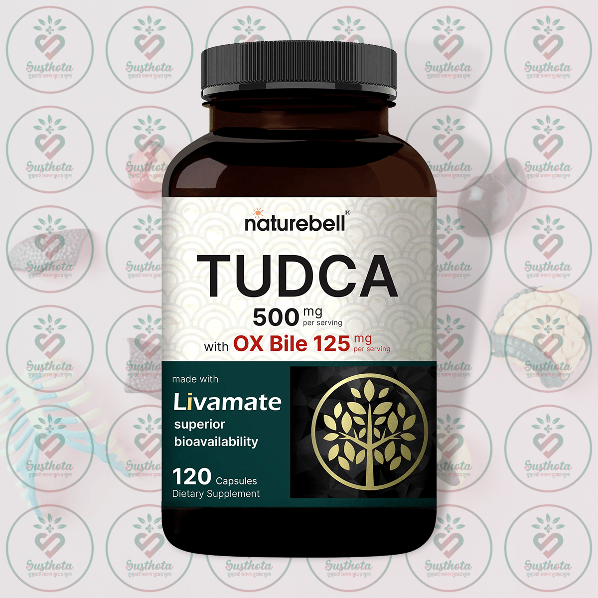 Naturebell Tudca – 500 Mg – With Ox Bile 125 Mg – 120 Capsules In Bangladesh Image 01 Naturebell Tudca – 500 Mg – With Ox Bile 125 Mg – 120 Capsules In Bangladesh Image 01