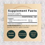 NatureBell TUDCA – 500 mg – with OX Bile 125 mg – 120 Capsules in Bangladesh Supplement Facts