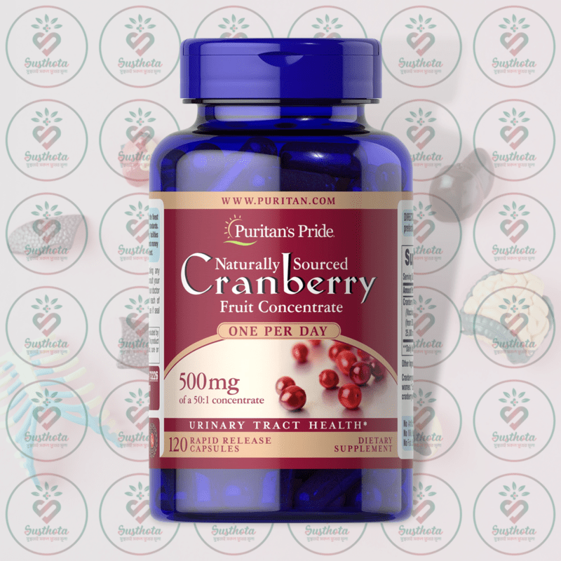 Puritan'S Pride Cranberry Fruit Concentrate - 500 Mg - 120 Rapid Release Capsules In Bangladesh Image 01