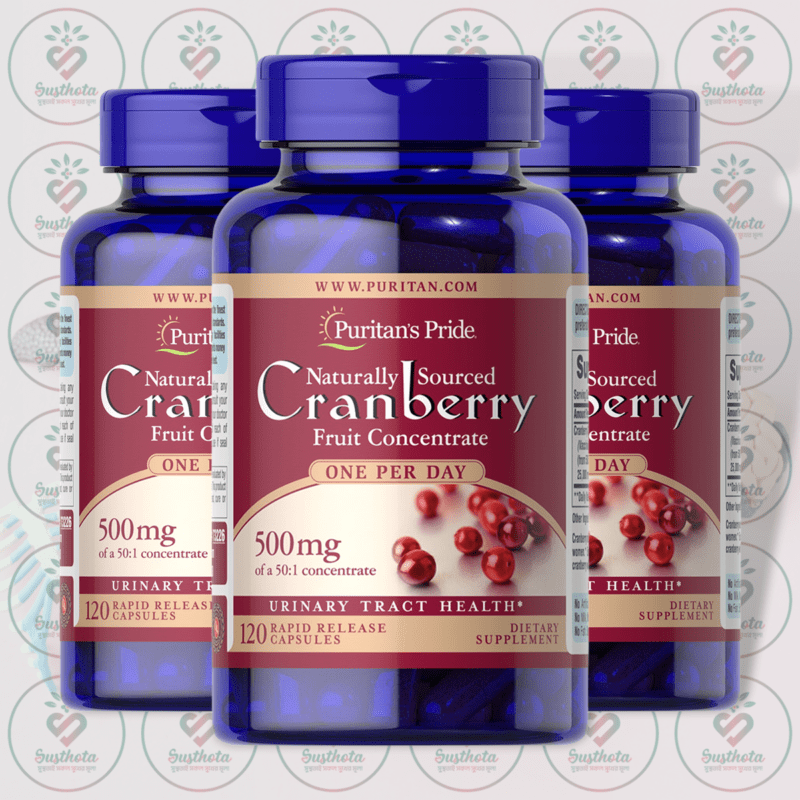 Puritan'S Pride Cranberry Fruit Concentrate - 500 Mg - 120 Rapid Release Capsules In Bangladesh Image 02