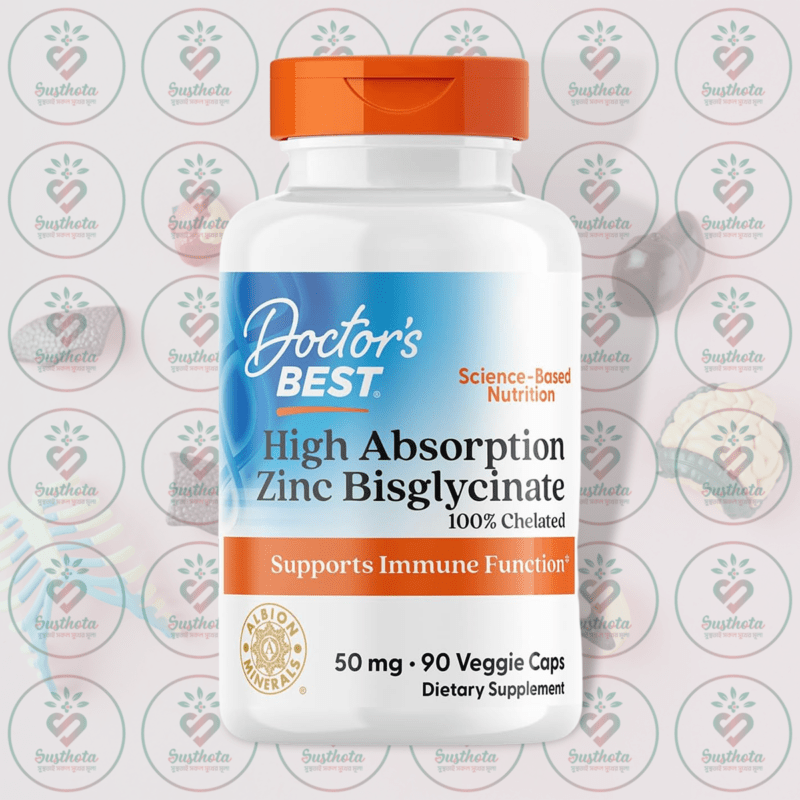 Doctor'S Best High Absorption Zinc Bisglycinate – 50 Mg – 90 Veggie Caps In Bangladesh Image 01