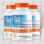 Doctor's Best High Absorption Zinc Bisglycinate – 50 mg – 90 Veggie Caps in Bangladesh Image 02