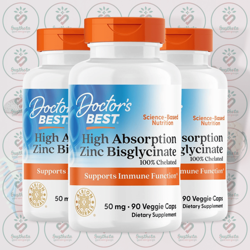Doctor'S Best High Absorption Zinc Bisglycinate – 50 Mg – 90 Veggie Caps In Bangladesh Image 02