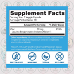 Doctor's Best High Absorption Zinc Bisglycinate – 50 mg – 90 Veggie Caps in Bangladesh Supplement Facts