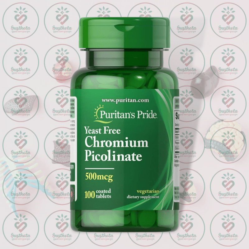 Puritan'S Pride Chromium Picolinate – 500 Mcg – 100 Coated Tablets In Bangladesh Image 01