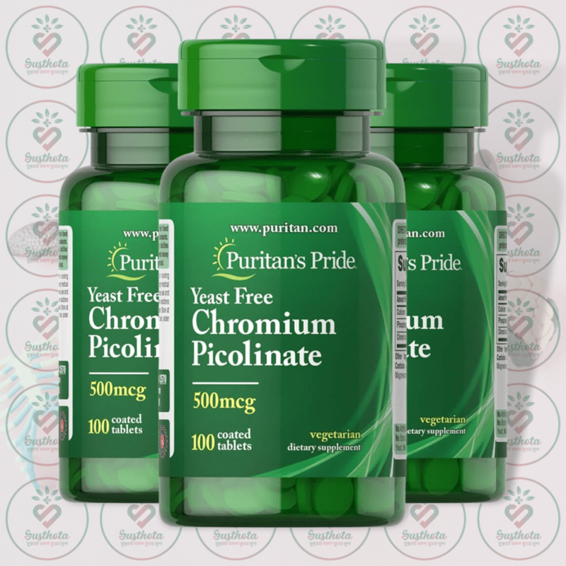 Puritan'S Pride Chromium Picolinate – 500 Mcg – 100 Coated Tablets In Bangladesh Image 02
