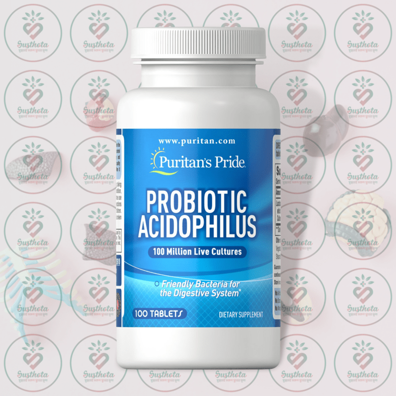 Puritan'S Pride Probiotic Acidophilus - 100 Million Live Cultures - 100 Tablets In Bangladesh Image 01