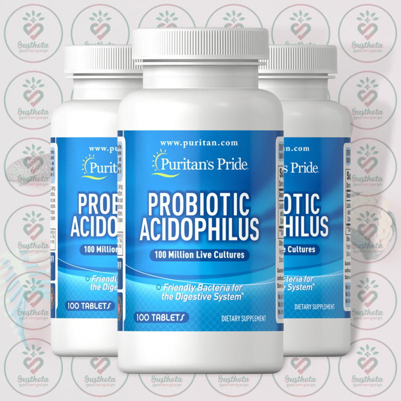 Puritan'S Pride Probiotic Acidophilus - 100 Million Live Cultures - 100 Tablets In Bangladesh Image 02