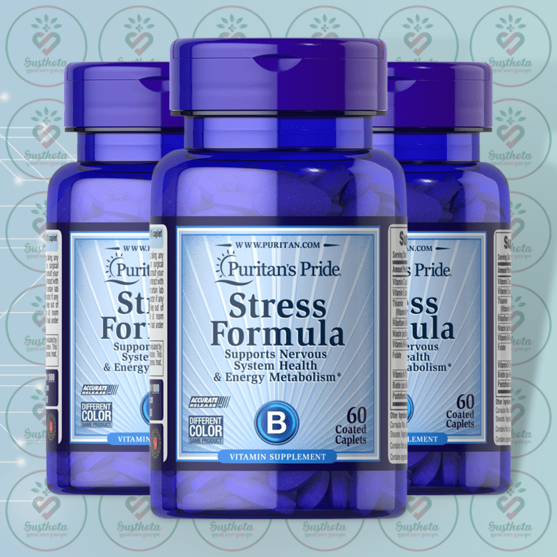 Puritan'S Pride Stress Formula - 60 Coated Caplets In Bangladesh Image 02