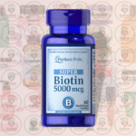 Puritan's Pride Super Biotin – 5000 mcg – 60 Rapid Release Capsules in Bangladesh Image 01