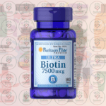 Puritan's Pride Ultra Biotin – 7500 mcg – 100 Tablets in Bangladesh Image 01