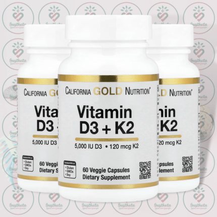 California Gold Nutrition Vitamin D3 + K2 - 5000 IU D3 - 120 mcg K2 - 60 Veggie Capsules in Bangladesh Image 02