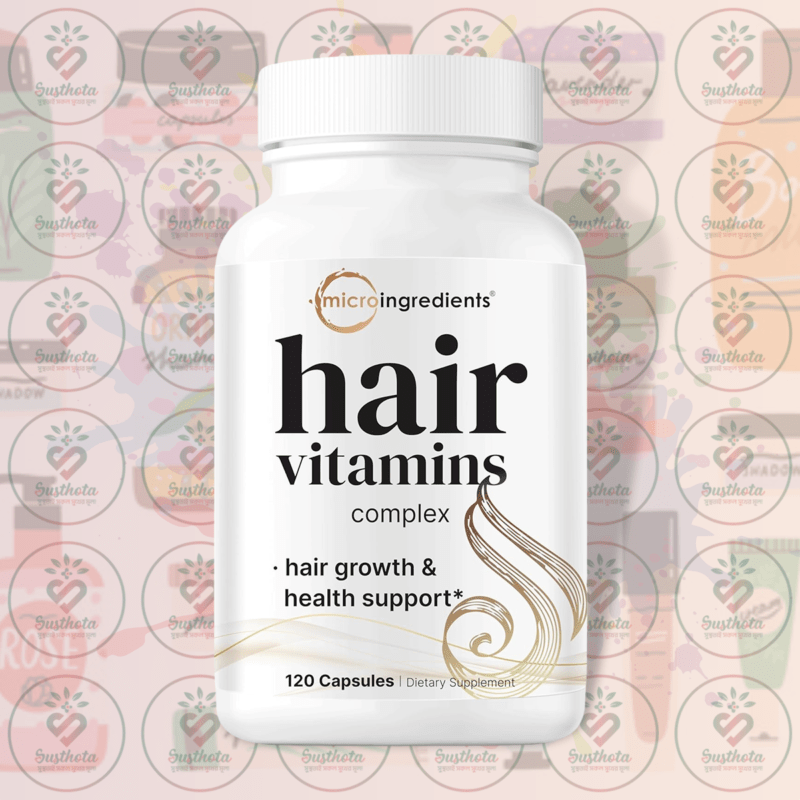 Micro Ingredients Hair Vitamins Complex - 120 Capsules In Bangladesh Image 01