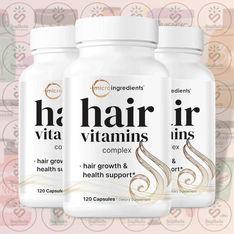 Micro Ingredients Hair Vitamins Complex - 120 Capsules In Bangladesh Image 02