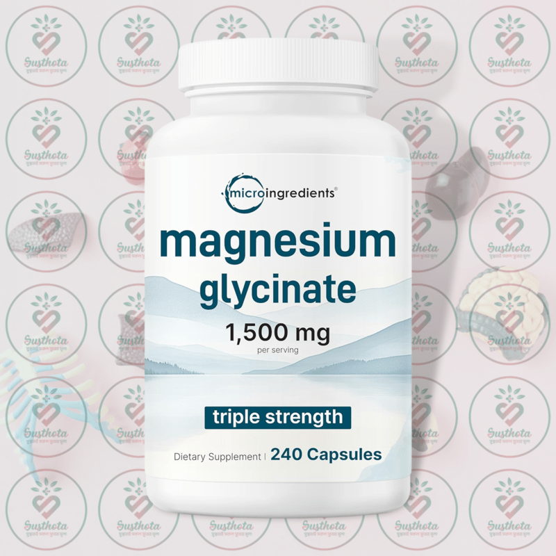 Micro Ingredients Magnesium Glycinate – 1500 Mg – 240 Capsules In Bangladesh Image 01