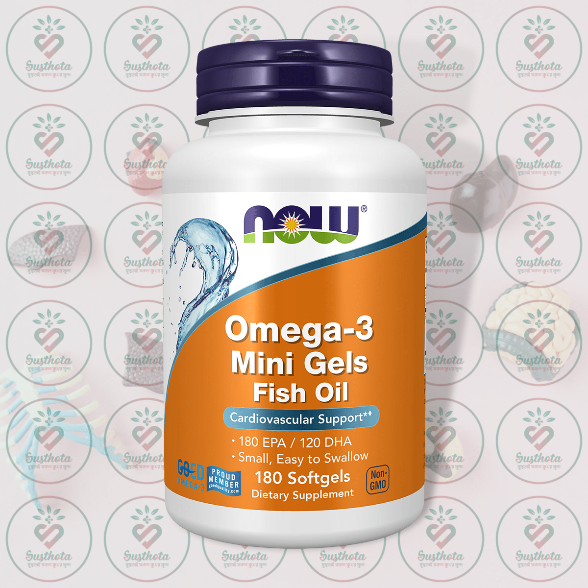 Now Omega-3 Mini Gels Fish Oil – 180 Epa - 120 Dha – 180 Softgels In Bangladesh Image 01 Now Omega-3 Mini Gels Fish Oil – 180 Epa - 120 Dha – 180 Softgels In Bangladesh Image 01