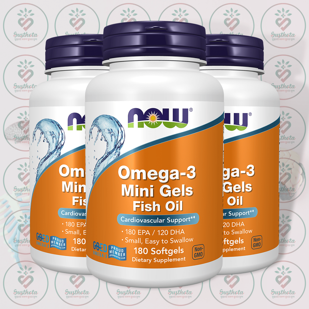 Now Omega-3 Mini Gels Fish Oil – 180 Epa - 120 Dha – 180 Softgels In Bangladesh Image 02 Now Omega-3 Mini Gels Fish Oil – 180 Epa - 120 Dha – 180 Softgels In Bangladesh Image 02