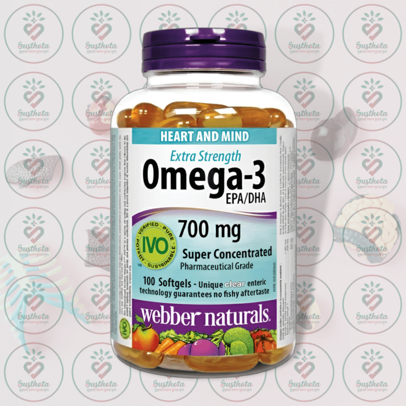 Webber Naturals Extra Strength Omega-3 - 700 Mg - 100 Clear Enteric Softgels In Bangladesh Image 01