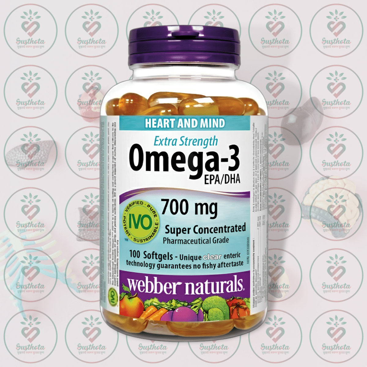 Webber Naturals Extra Strength Omega-3 - 700 Mg - 100 Clear Enteric Softgels In Bangladesh Image 01 Webber Naturals Extra Strength Omega-3 - 700 Mg - 100 Clear Enteric Softgels In Bangladesh Image 01
