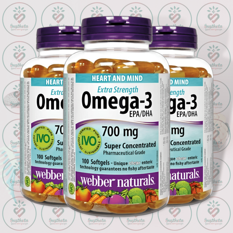 Webber Naturals Extra Strength Omega-3 - 700 Mg - 100 Clear Enteric Softgels In Bangladesh Image 02