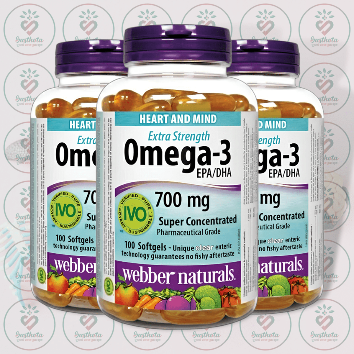 Webber Naturals Extra Strength Omega-3 - 700 Mg - 100 Clear Enteric Softgels In Bangladesh Image 02 Webber Naturals Extra Strength Omega-3 - 700 Mg - 100 Clear Enteric Softgels In Bangladesh Image 02