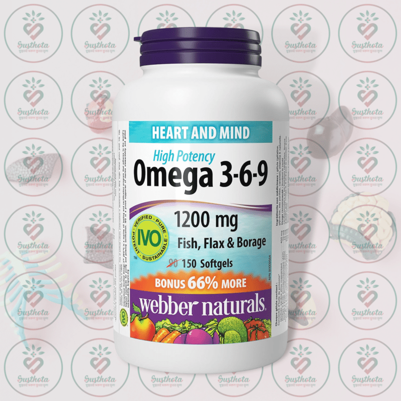 Webber Naturals High Potency Omega 3-6-9 – 1200 Mg – 150 Softgels In Bangladesh Image 01