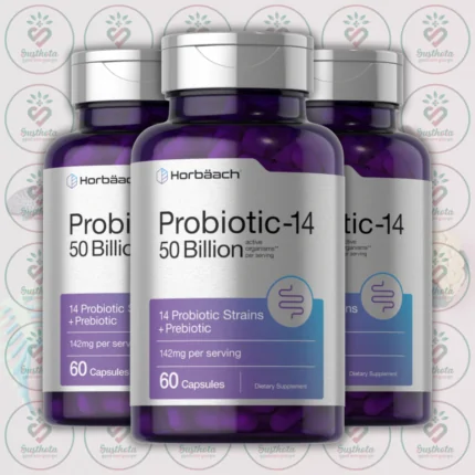 Horbäach Probiotics with Prebiotics – 50 Billion Active Organisms – 60 Capsules in Bangladesh Image 02