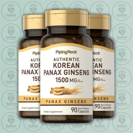 Piping Rock Korean Panax Ginseng - 1500 mg - 90 Quick Release Capsules in Bangladesh Image 02