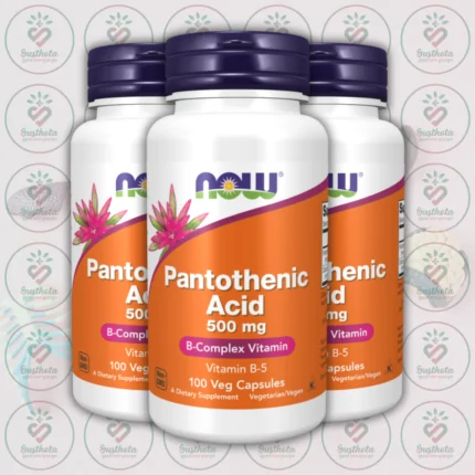 NOW Pantothenic Acid (B-Complex Vitamin) - 500mg - 100 Veg Capsules in Bangladesh Image 02