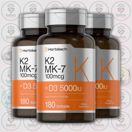 Horbäach Vitamin D3 + K2 - 5000 IU & 100 mcg - 180 Softgels in Bangladesh Image 02