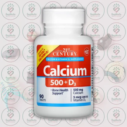 21st Century Calcium 500 + D3 - 500 mg_200 IU - 90 Tablets in Bangladesh Image 01