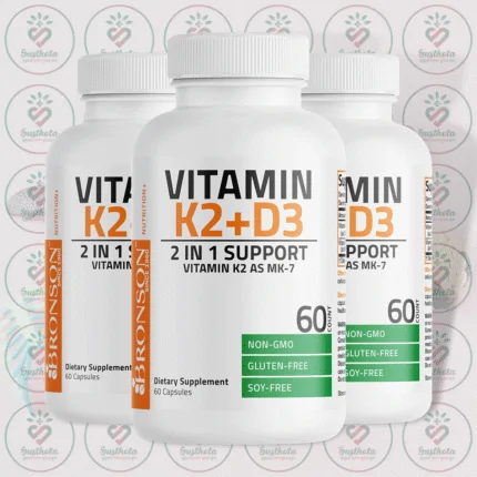 Bronson Vitamin K2 + D3 – 5000 IU D3 & 90 mcg K2 MK-7 – 60 Capsules in Bangladesh Image 02