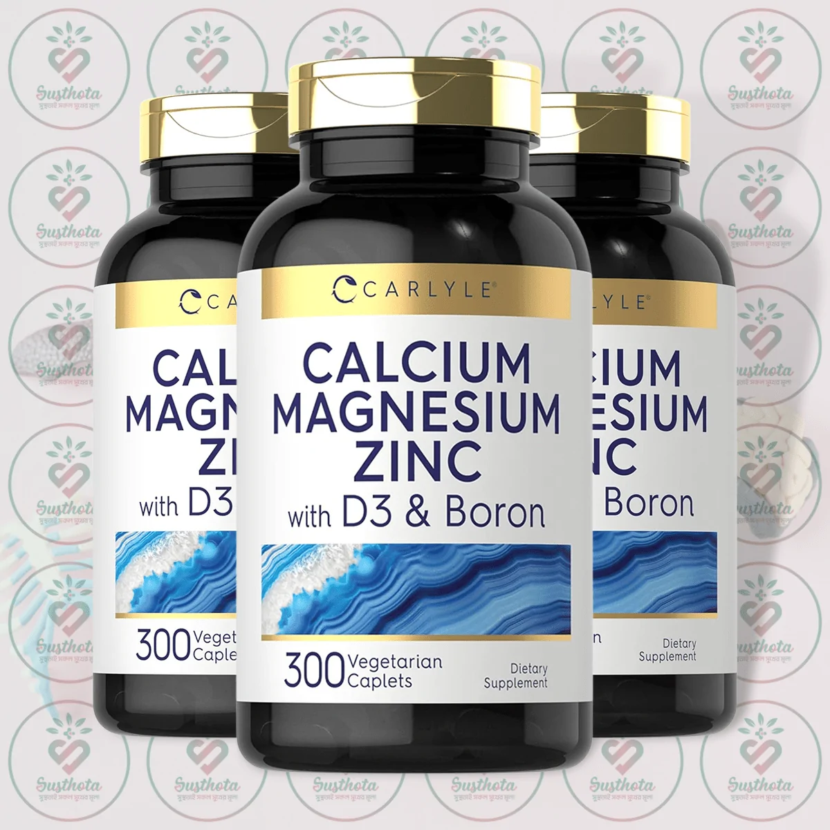 Carlyle Calcium Magnesium Zinc With D3 + Boron - 300 Vegetarian Caplets In Bangladesh Image 02