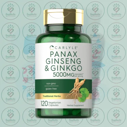 Carlyle Panax Ginseng + Ginkgo Biloba - 5000mg - 120 Vegetarian Capsules in Bangladesh Image 01