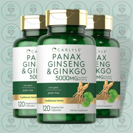 Carlyle Panax Ginseng + Ginkgo Biloba - 5000mg - 120 Vegetarian Capsules in Bangladesh Image 02
