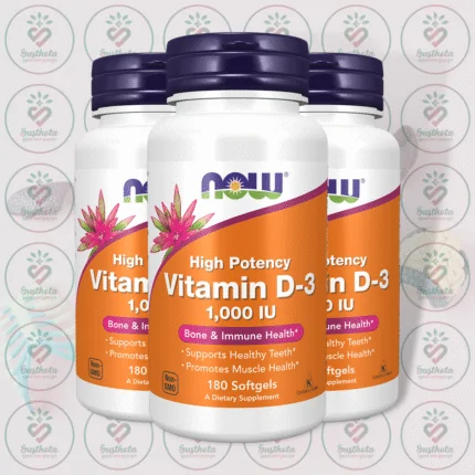 NOW High Potency Vitamin D-3 - 1,000 IU - 180 Softgels in Bangladesh Image 02