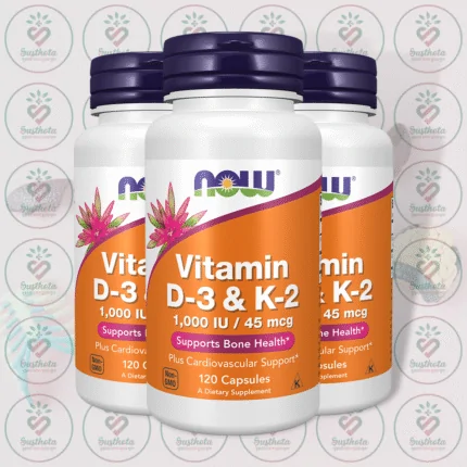NOW Vitamin D-3 & K-2 - 1,000 IU - 45 mcg - 120 Capsules in Bangladesh Image 02