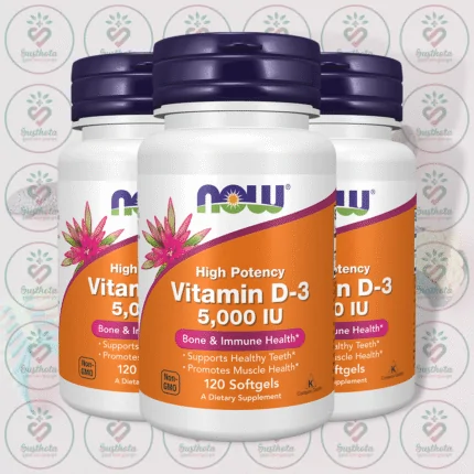 NOW Vitamin D-3 – 5,000 IU – 120 Softgels in Bangladesh Image 02