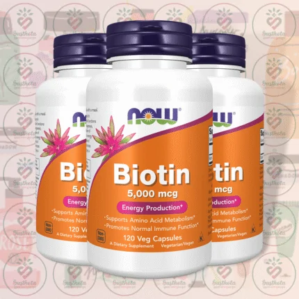 NOW Biotin – 5000 mcg – 120 Veg Capsules in Bangladesh Image 02
