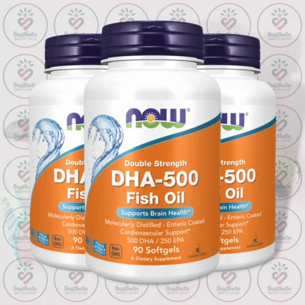 NOW Double Strength DHA-500 Fish Oil – 500 mg DHA - 250 mg EPA – 90 Softgels in Bangladesh Image 02