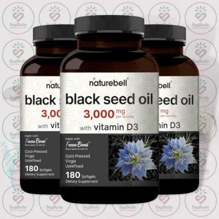 NatureBell Black Seed Oil – 3000 mg – 180 Softgels with Vitamin D3 in Bangladesh Image 02