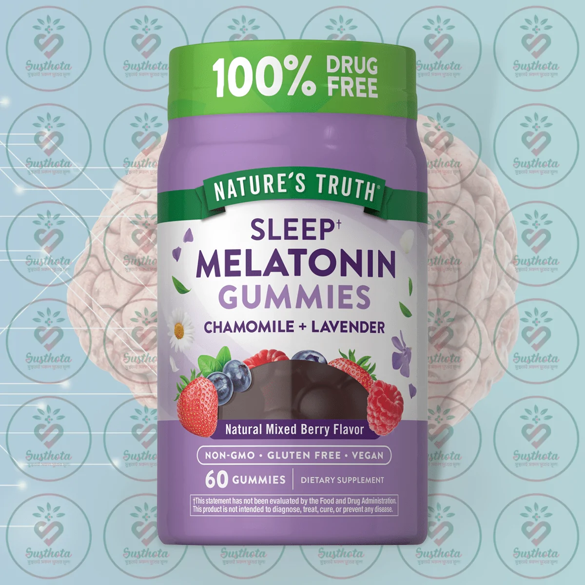 Nature's Truth Sleep Melatonin Gummies With Chamomile + Lavender - 3Mg - 60 Vegan Gummies In Bangladesh Image 01 Nature's Truth Sleep Melatonin Gummies With Chamomile + Lavender - 3Mg - 60 Vegan Gummies In Bangladesh Image 01