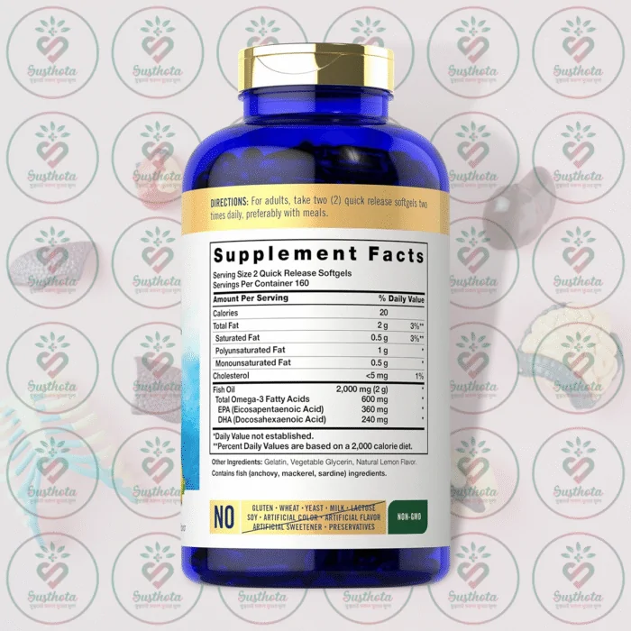 Carlyle Omega-3 Fish Oil – 2000Mg – 320 Softgels In Bangladesh Supplement Facts