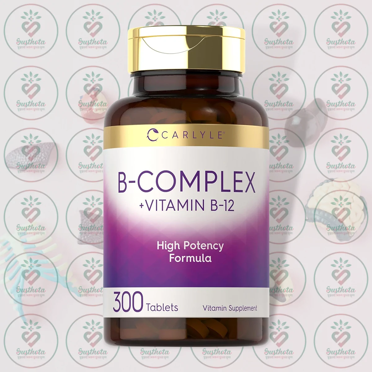 Carlyle B-Complex + Vitamin B-12 - High Potency Formula - 300 Tablets In Bangladesh Image 01 Carlyle B-Complex + Vitamin B-12 - High Potency Formula - 300 Tablets In Bangladesh Image 01
