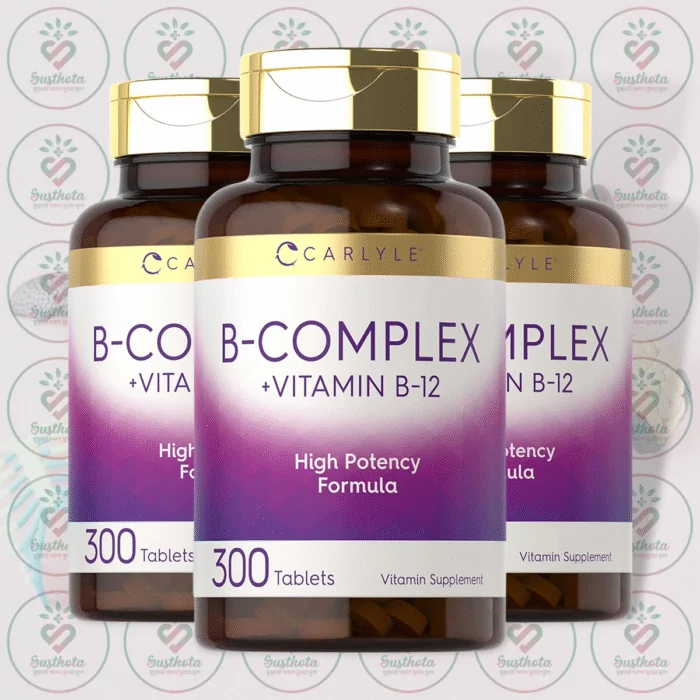 Carlyle B-Complex + Vitamin B-12 - High Potency Formula - 300 Tablets In Bangladesh Image 02