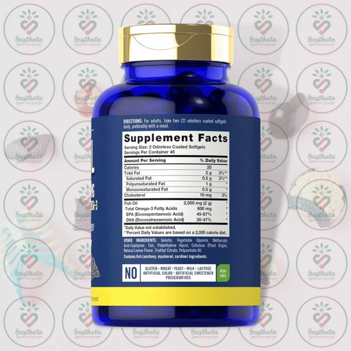 Carlyle Odorless Fish Oil - 2000Mg - 90 Softgels In Bangladesh Supplement Facts