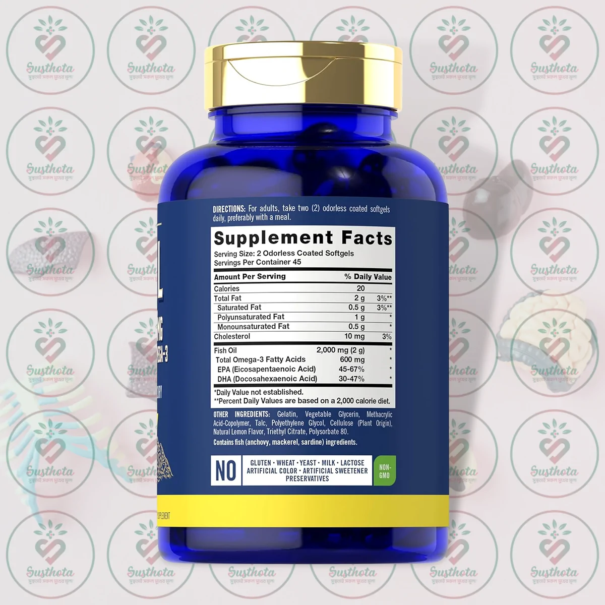 Carlyle Odorless Fish Oil - 2000Mg - 90 Softgels In Bangladesh Supplement Facts Carlyle Odorless Fish Oil - 2000Mg - 90 Softgels In Bangladesh Supplement Facts