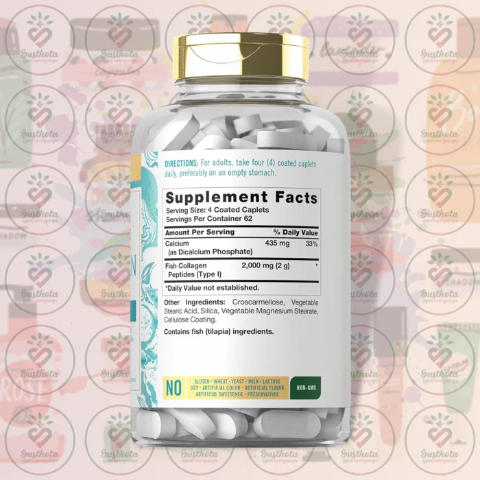 Carlyle Wild Caught Marine Collagen Beauty Formula - 2000 Mg - 250 Coated Caplets In Bangladesh Supplement Facts
